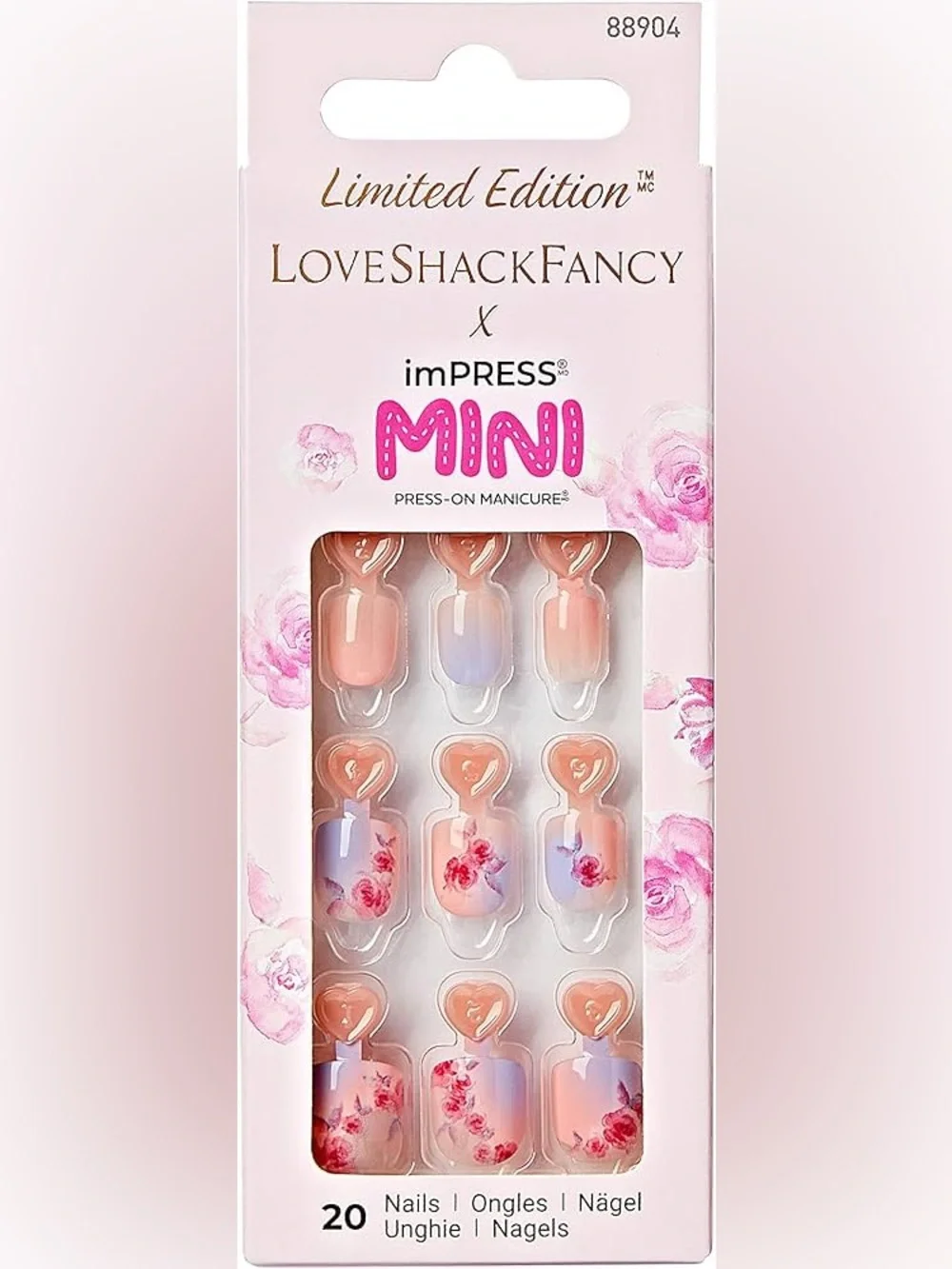 imPRESS MINI Peach & Lilac Floral Press-On Manicure